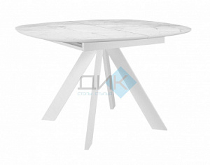 Стол DikLine BK100 Керамика Белый мрамор/подстолье белое/опоры белые